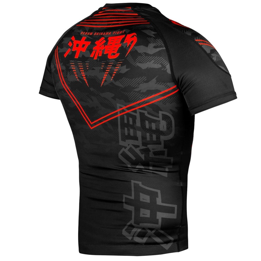 venum okinawa 2.0 rashguard - krátký rukáv - černýčervený