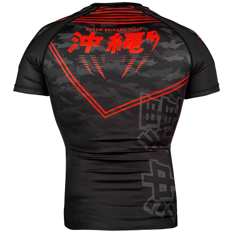 venum okinawa 2.0 rashguard - krátký rukáv - černýčervený