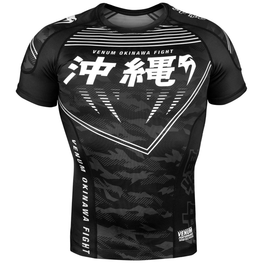 rashguard venum okinawa 2.0 - krátký rukáv - černo-bílý