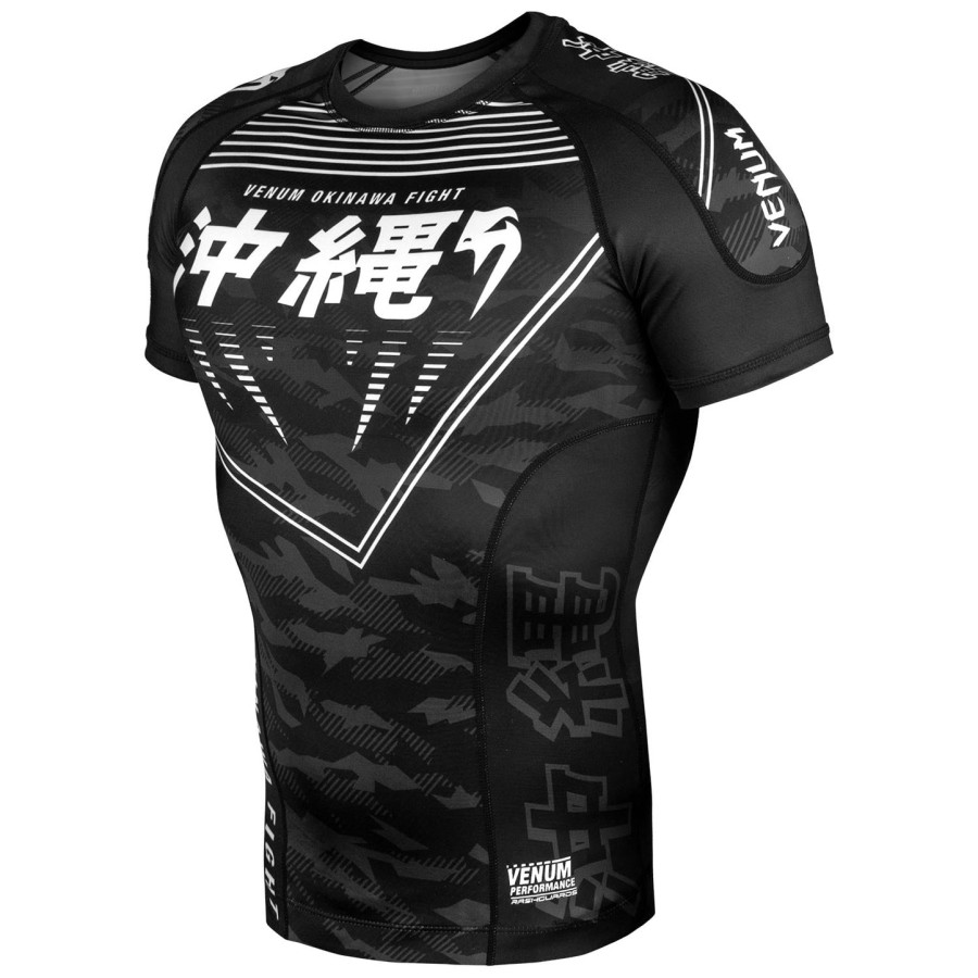 rashguard venum okinawa 2.0 - krátký rukáv - černo-bílý