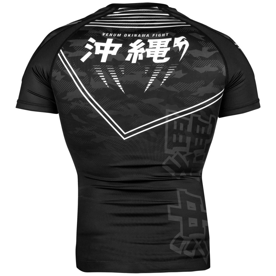 rashguard venum okinawa 2.0 - krátký rukáv - černo-bílý