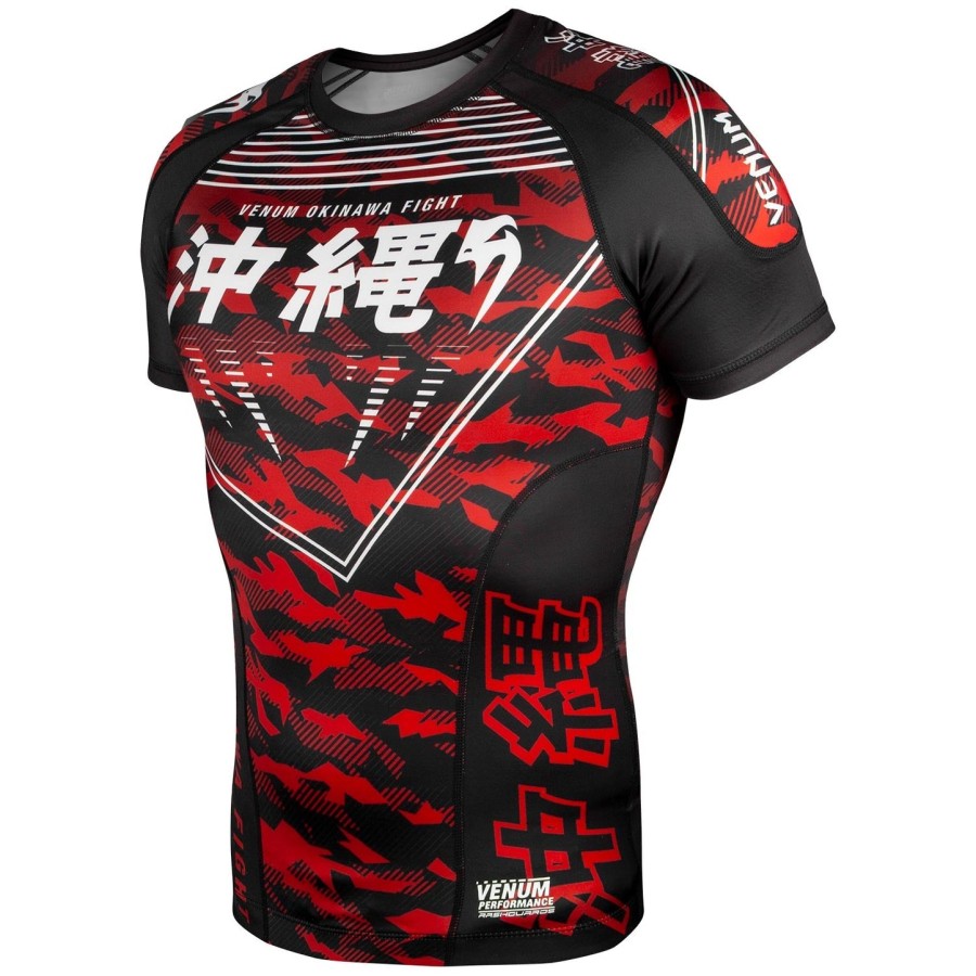 venum okinawa 2.0 rashguard - krátký rukáv - černýbílo-červený