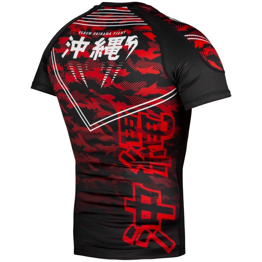 venum okinawa 2.0 rashguard - krátký rukáv - černýbílo-červený