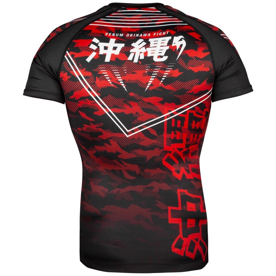 venum okinawa 2.0 rashguard - krátký rukáv - černýbílo-červený