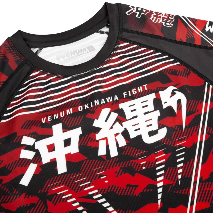venum okinawa 2.0 rashguard - krátký rukáv - černýbílo-červený