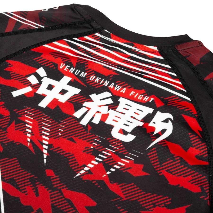 venum okinawa 2.0 rashguard - krátký rukáv - černýbílo-červený