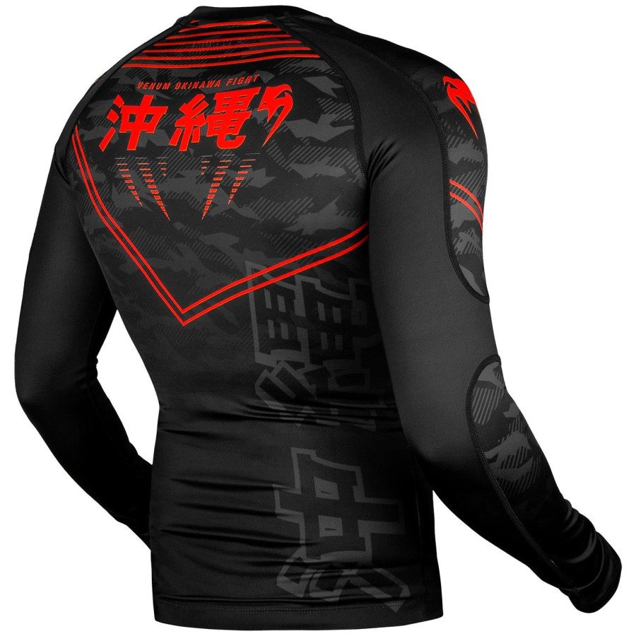 venum okinawa 2.0 rashguard s dlouhým rukávem - černo-červený