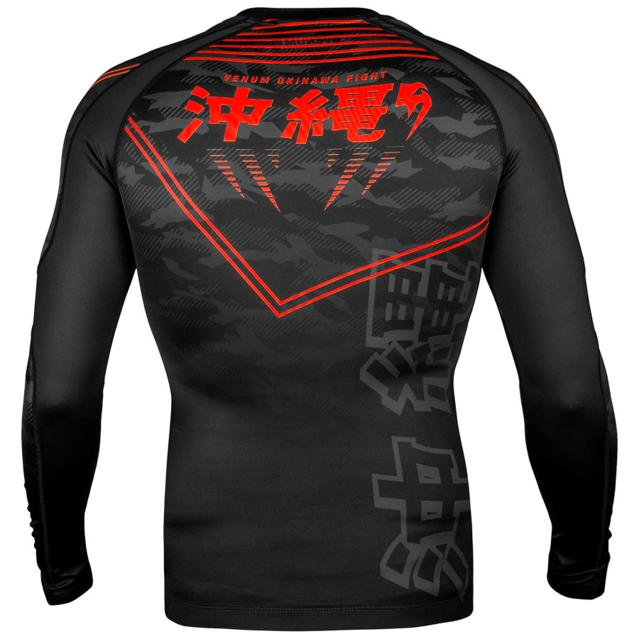 venum okinawa 2.0 rashguard s dlouhým rukávem - černo-červený