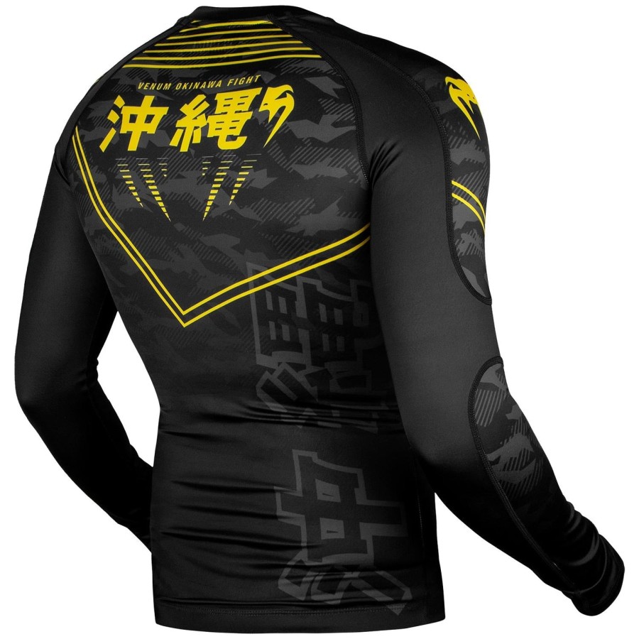 venum okinawa 2.0 rashguard - s dlouhým rukávem - černo-žlutý