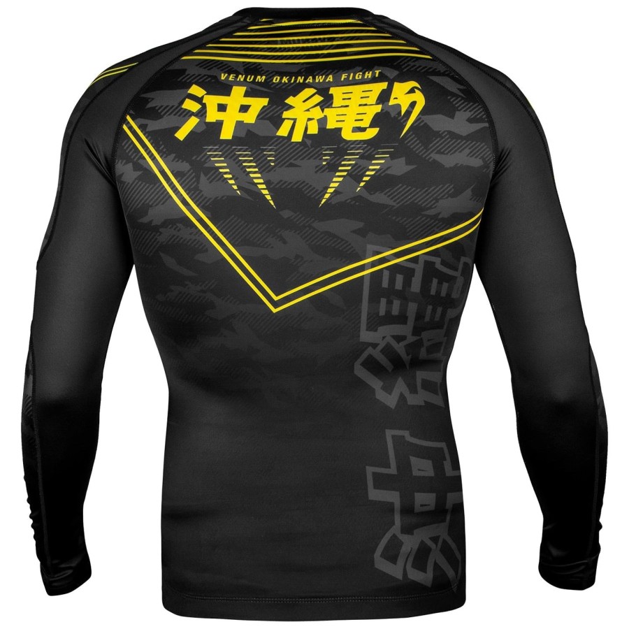venum okinawa 2.0 rashguard - s dlouhým rukávem - černo-žlutý