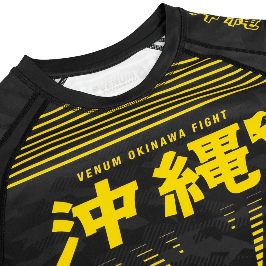 venum okinawa 2.0 rashguard - s dlouhým rukávem - černo-žlutý