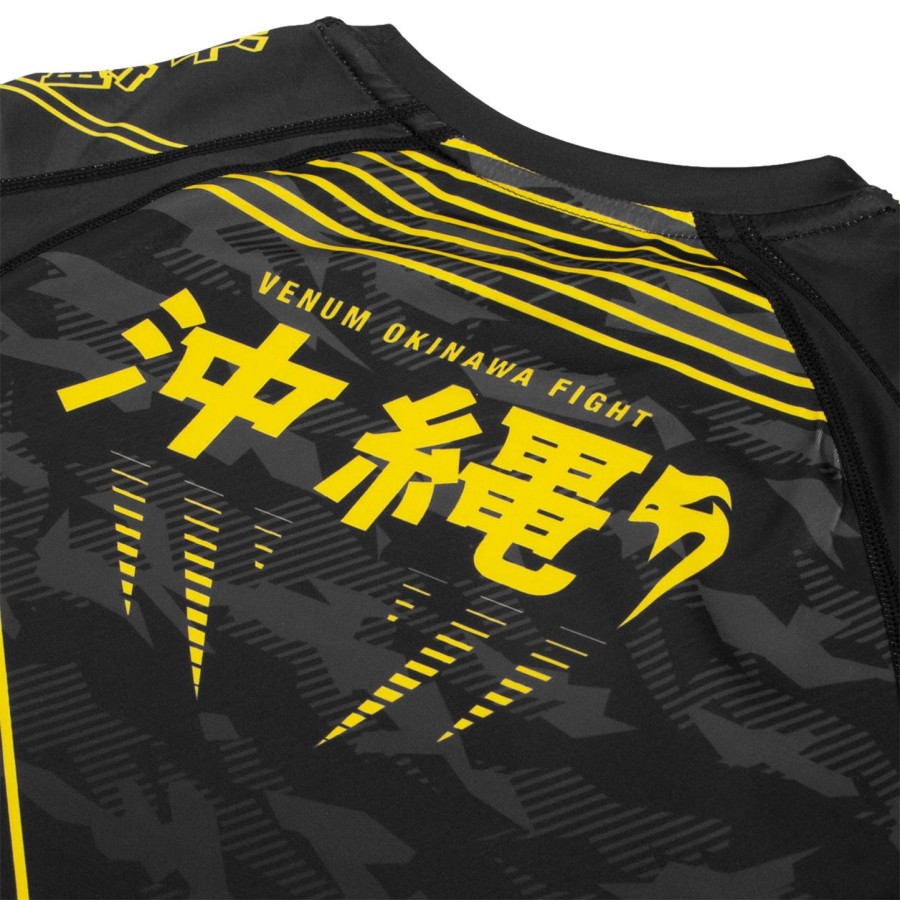 venum okinawa 2.0 rashguard - s dlouhým rukávem - černo-žlutý
