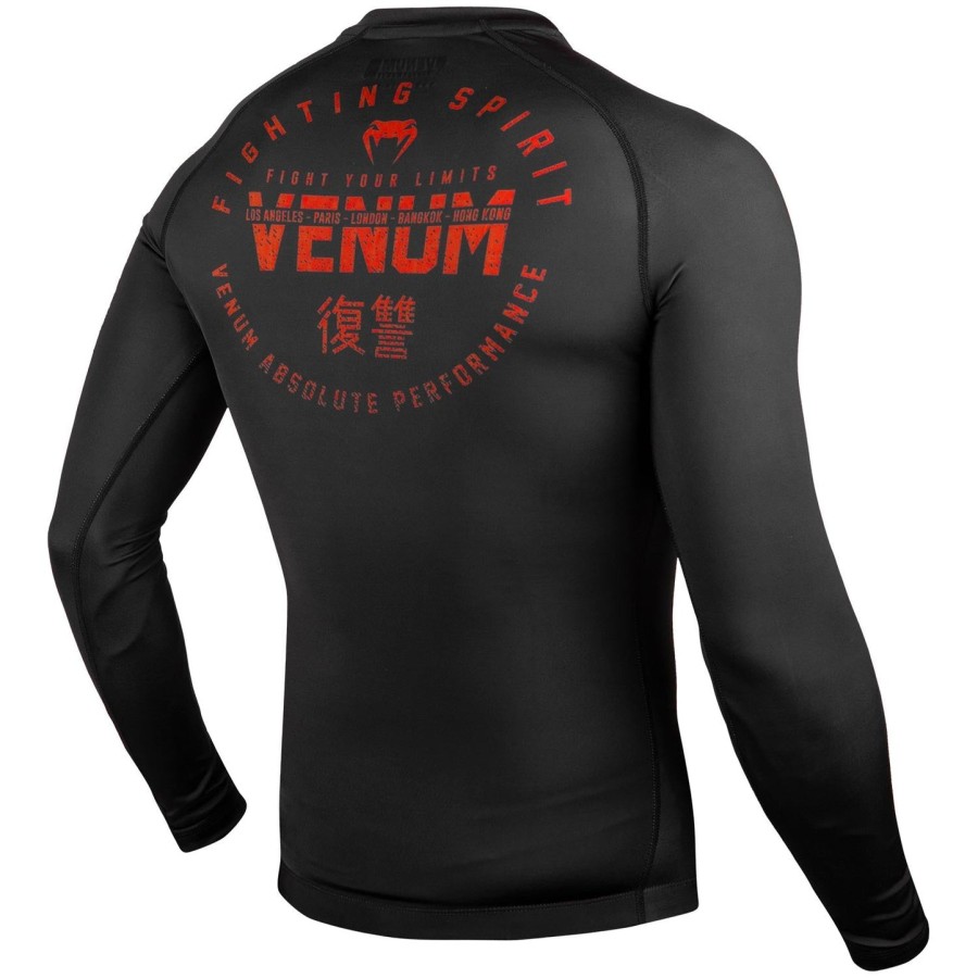 venum signature rashguard - dlouhý rukáv - ČernoČervený