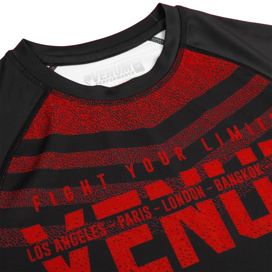 venum signature rashguard - dlouhý rukáv - ČernoČervený