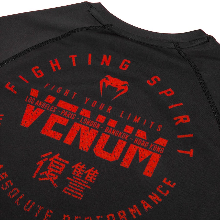 venum signature rashguard - dlouhý rukáv - ČernoČervený