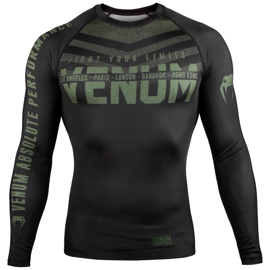 venum signature rashguard - dlouhý rukáv - Černýkhaki - exkluzivní