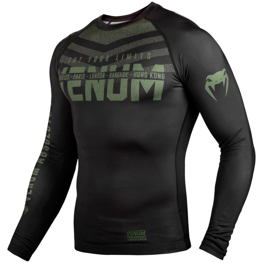 venum signature rashguard - dlouhý rukáv - Černýkhaki - exkluzivní