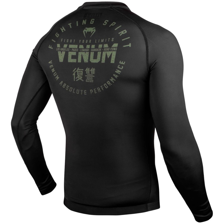 venum signature rashguard - dlouhý rukáv - Černýkhaki - exkluzivní