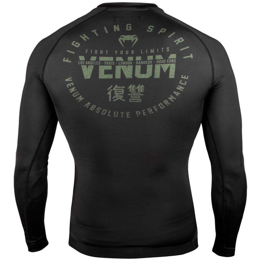 venum signature rashguard - dlouhý rukáv - Černýkhaki - exkluzivní