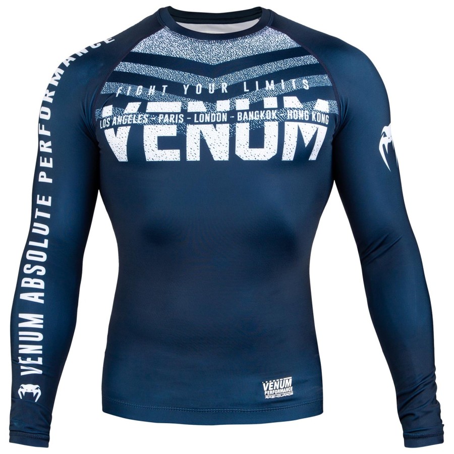 venum signature rashguard - dlouhý rukáv - tmavě modrábílá