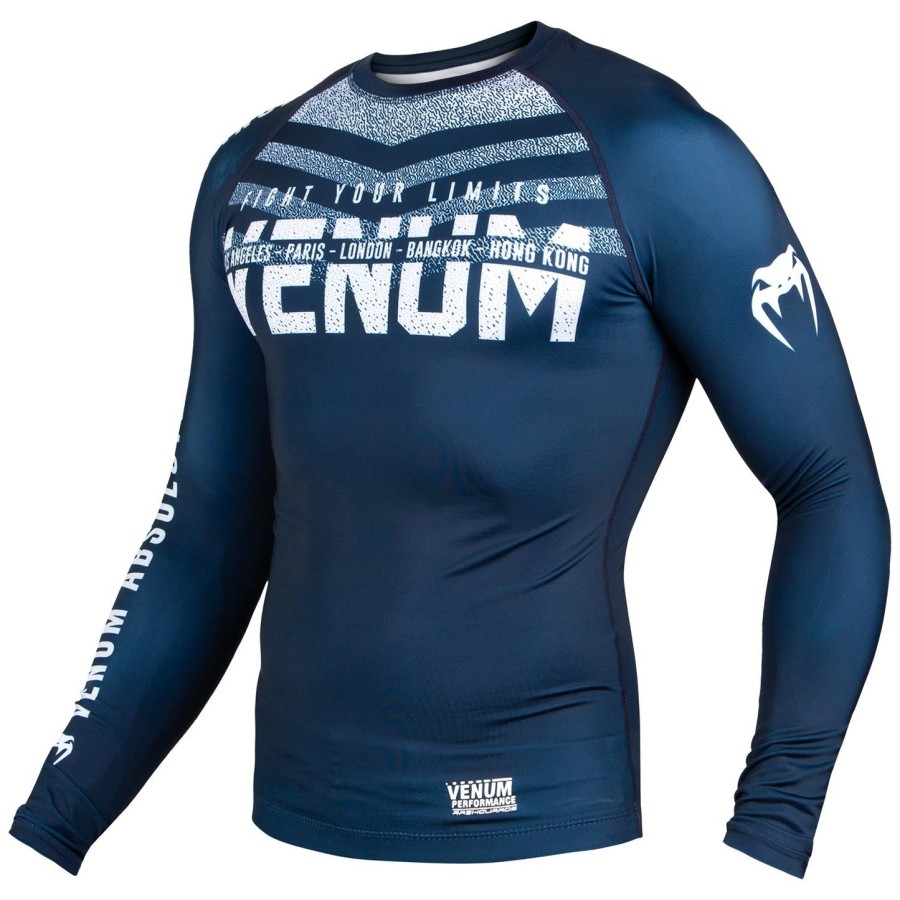 venum signature rashguard - dlouhý rukáv - tmavě modrábílá