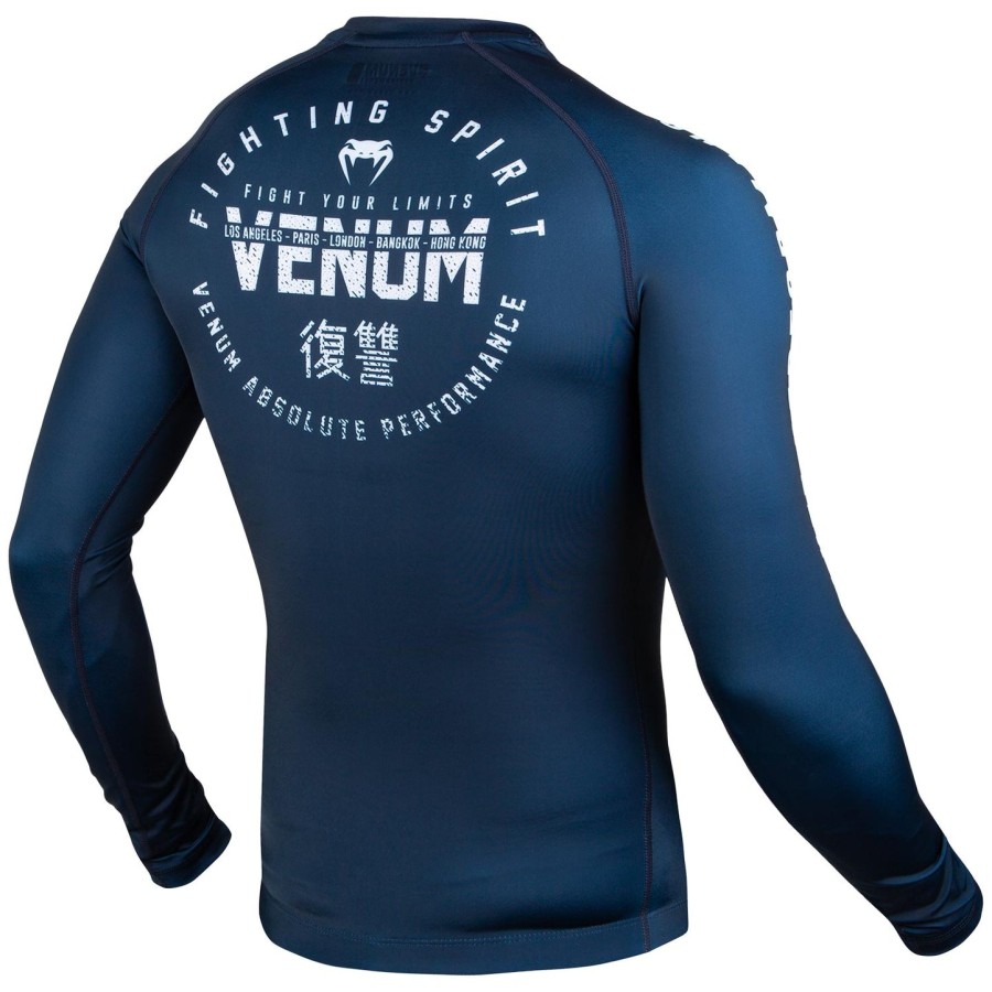 venum signature rashguard - dlouhý rukáv - tmavě modrábílá
