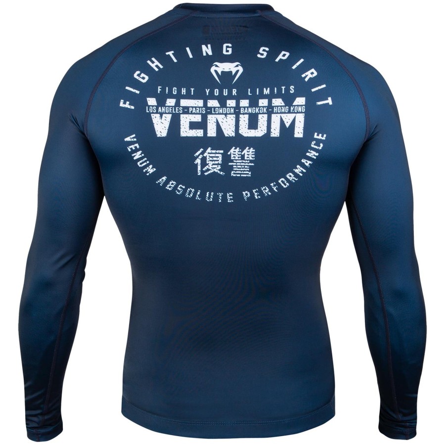 venum signature rashguard - dlouhý rukáv - tmavě modrábílá