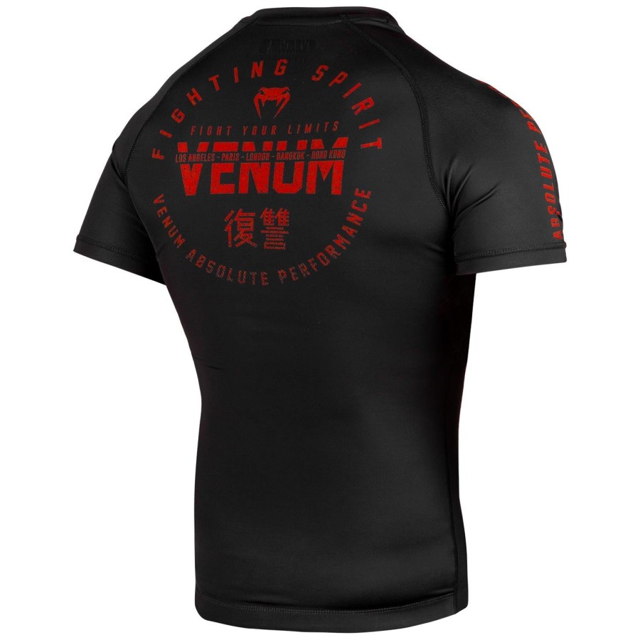 rashguard venum signature - krátký rukáv - černýčervený