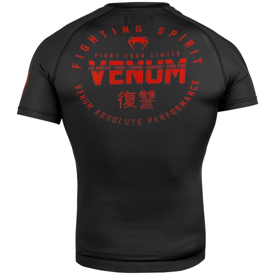 rashguard venum signature - krátký rukáv - černýčervený