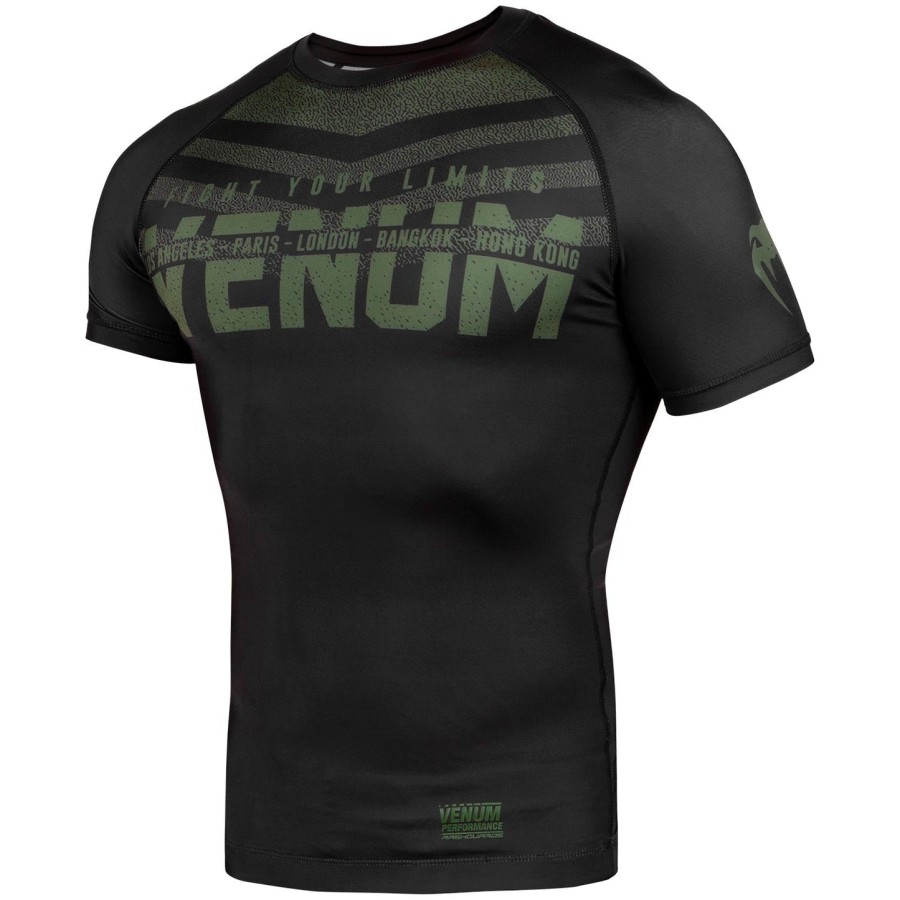 venum signature rashguard - krátký rukáv - černýkhaki - exkluzivní