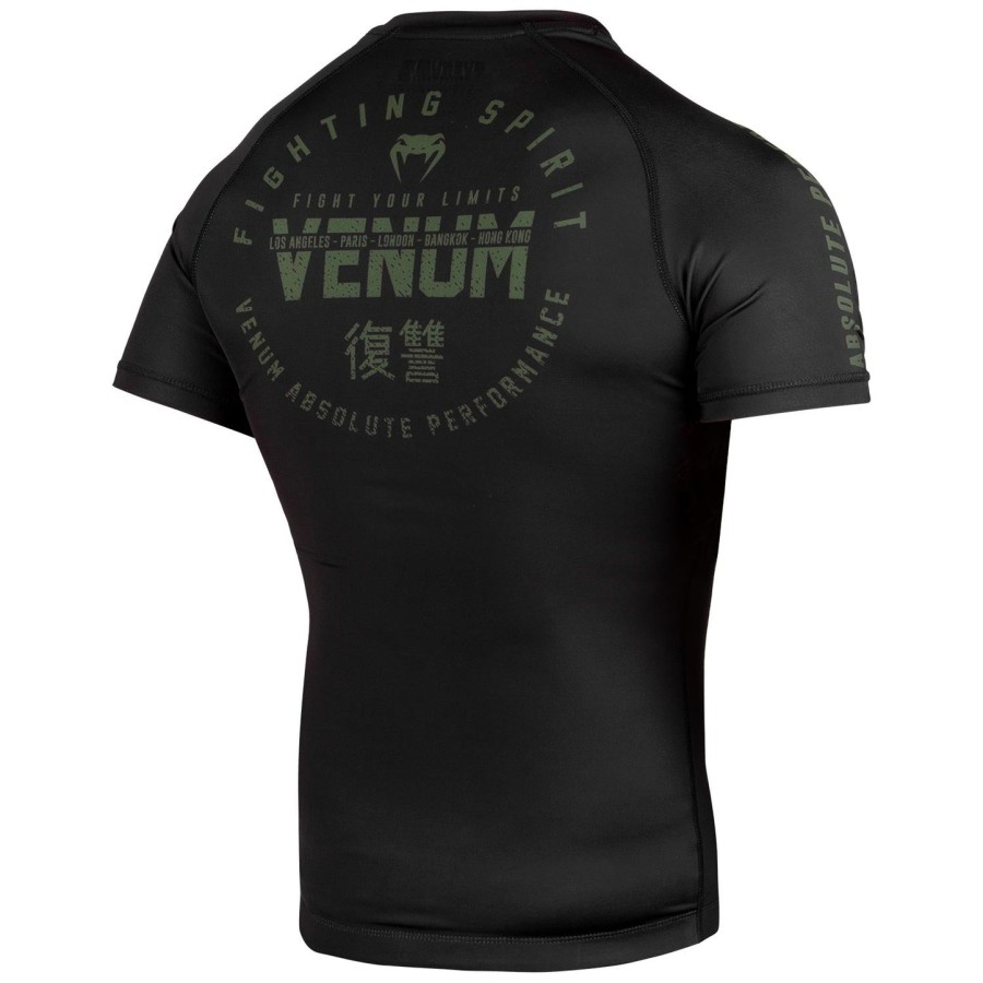 venum signature rashguard - krátký rukáv - černýkhaki - exkluzivní
