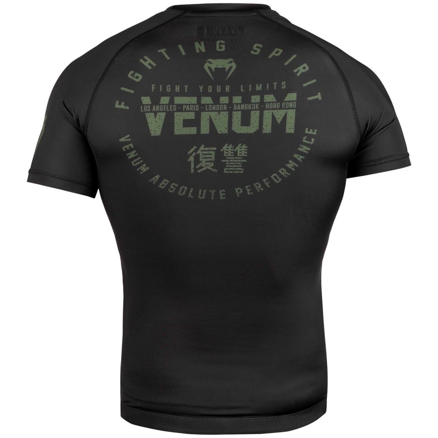 venum signature rashguard - krátký rukáv - černýkhaki - exkluzivní