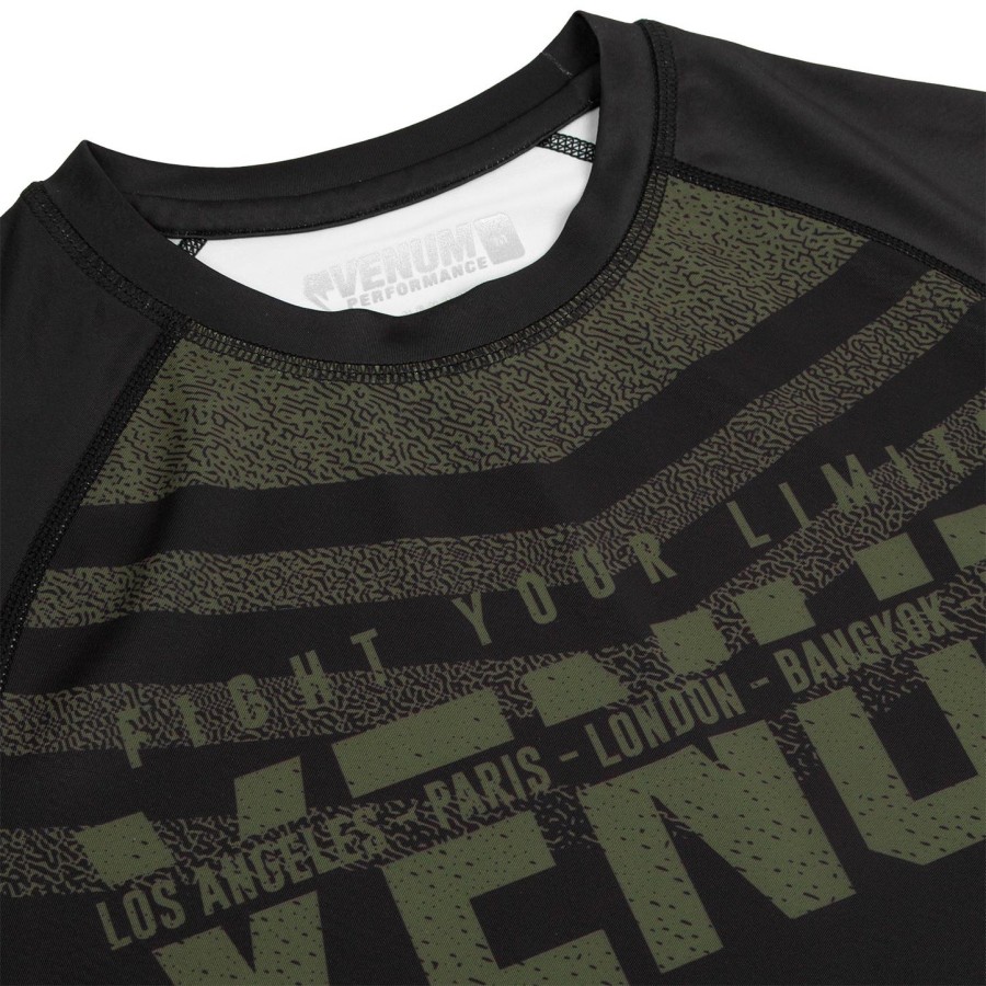venum signature rashguard - krátký rukáv - černýkhaki - exkluzivní