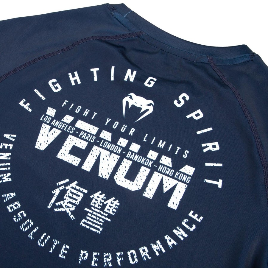 venum signature rashguard - krátký rukáv - tmavě modrýbílý