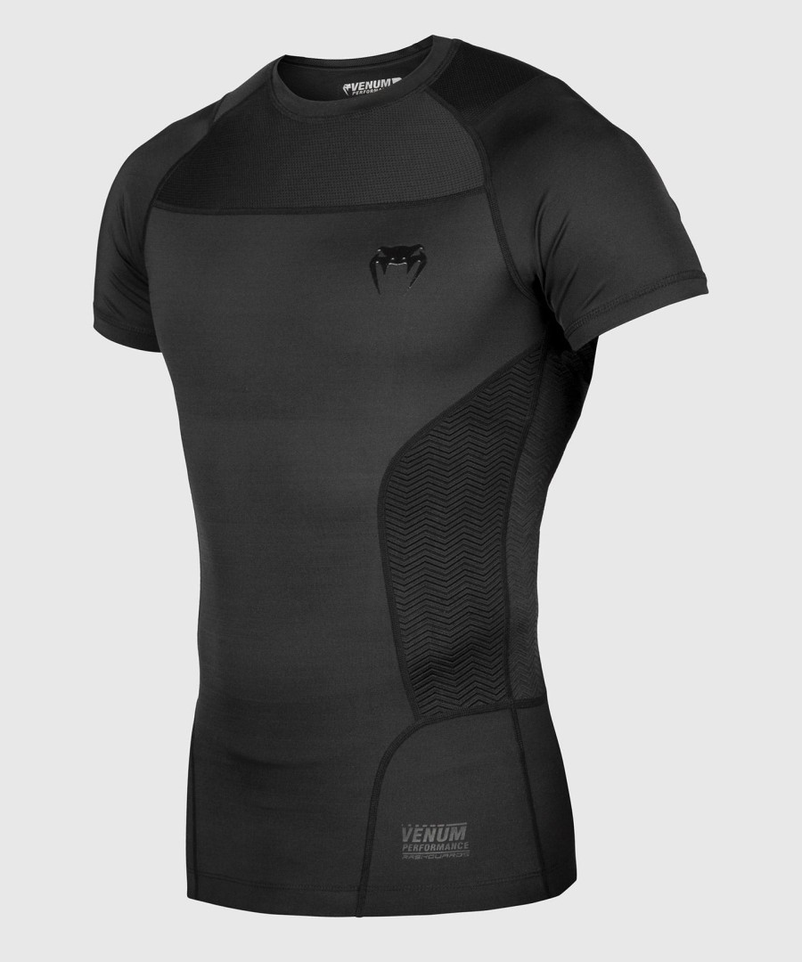 rashguard venum g-fit - krátký rukáv - černý