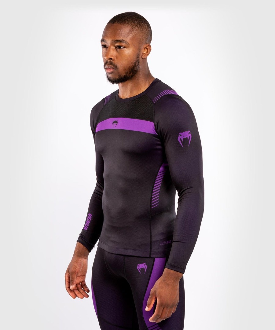 rashguard venum nogi 3.0 s dlouhým rukávem - černo-fialový