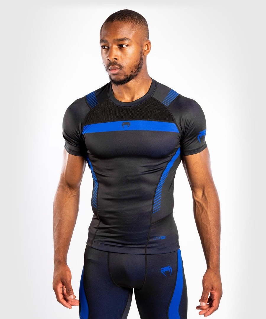 rashguard venum nogi 3.0 - krátký rukáv - černomodrý