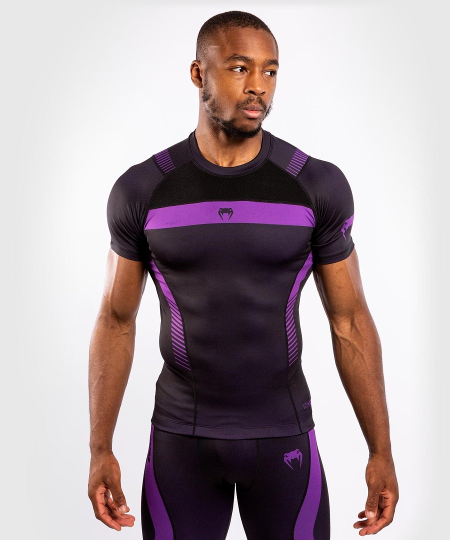 rashguard venum nogi 3.0 - krátký rukáv - černýfialový