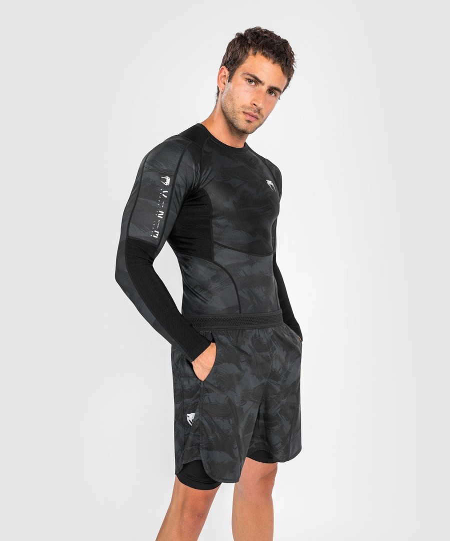 rashguard venum electron 3.0 s dlouhým rukávem - černý