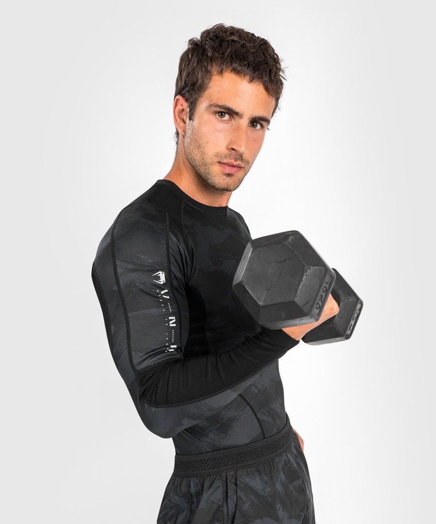 rashguard venum electron 3.0 s dlouhým rukávem - černý