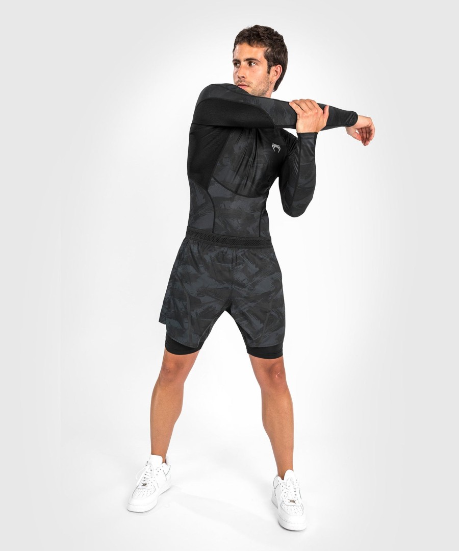 rashguard venum electron 3.0 s dlouhým rukávem - černý