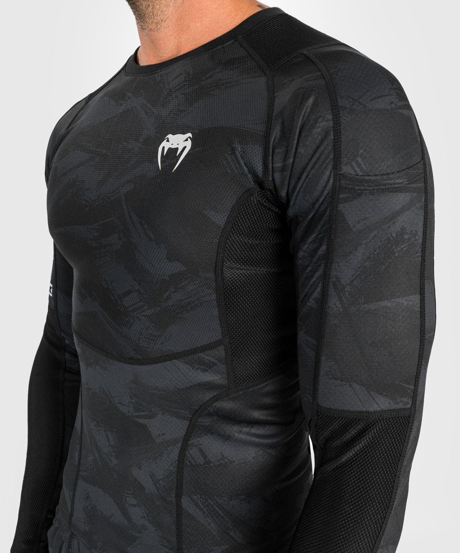 rashguard venum electron 3.0 s dlouhým rukávem - černý
