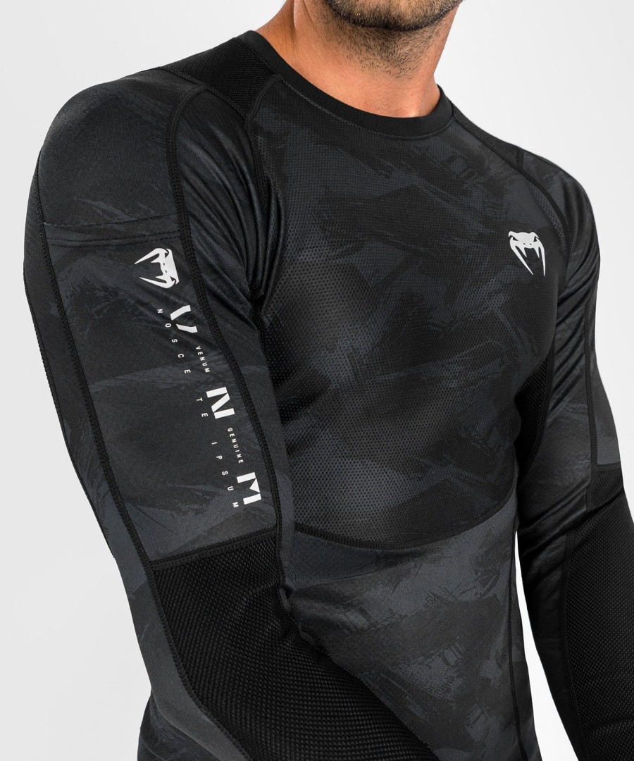 rashguard venum electron 3.0 s dlouhým rukávem - černý
