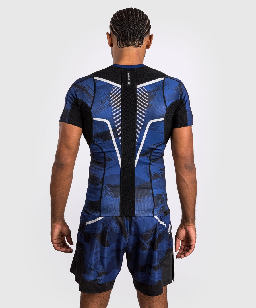 rashguard venum electron 3.0 s krátkým rukávem - tmavě modrý
