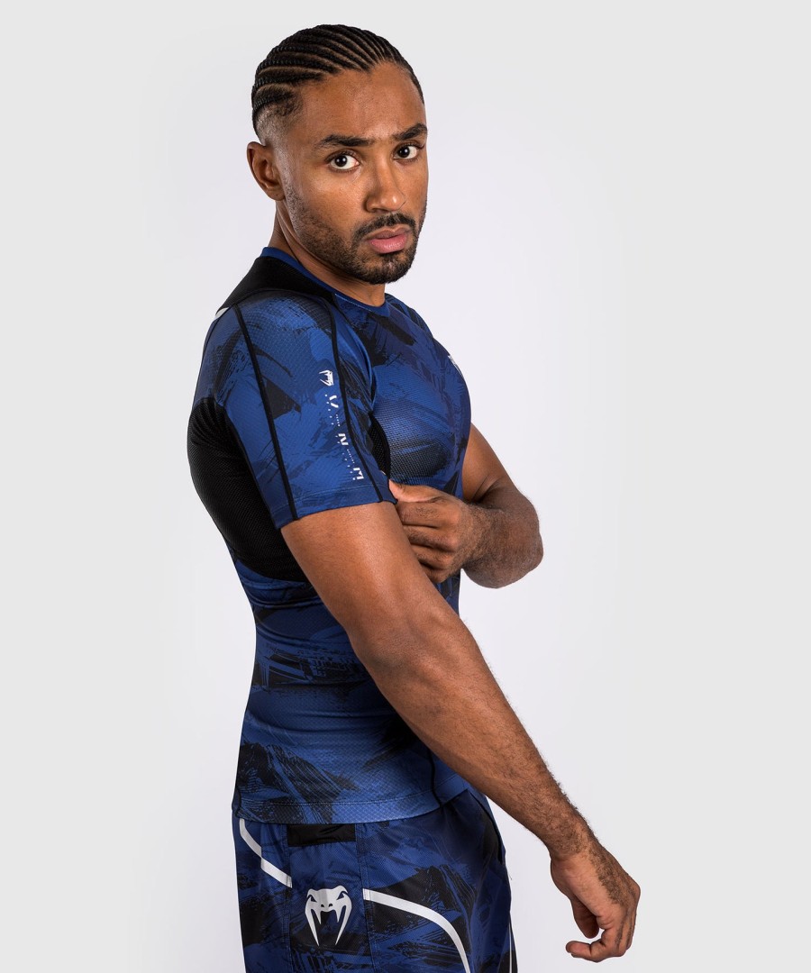 rashguard venum electron 3.0 s krátkým rukávem - tmavě modrý