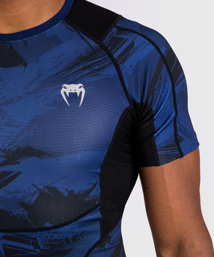 rashguard venum electron 3.0 s krátkým rukávem - tmavě modrý
