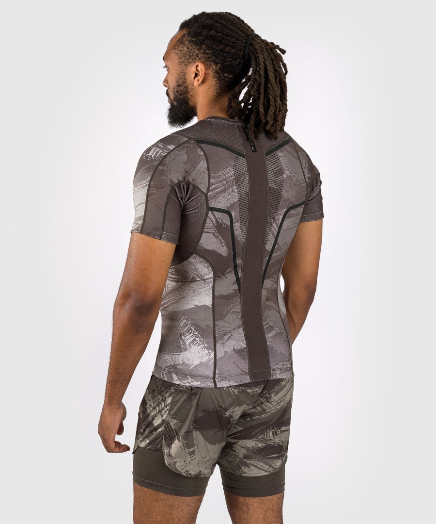 rashguard venum electron 3.0 s krátkým rukávem - pískový