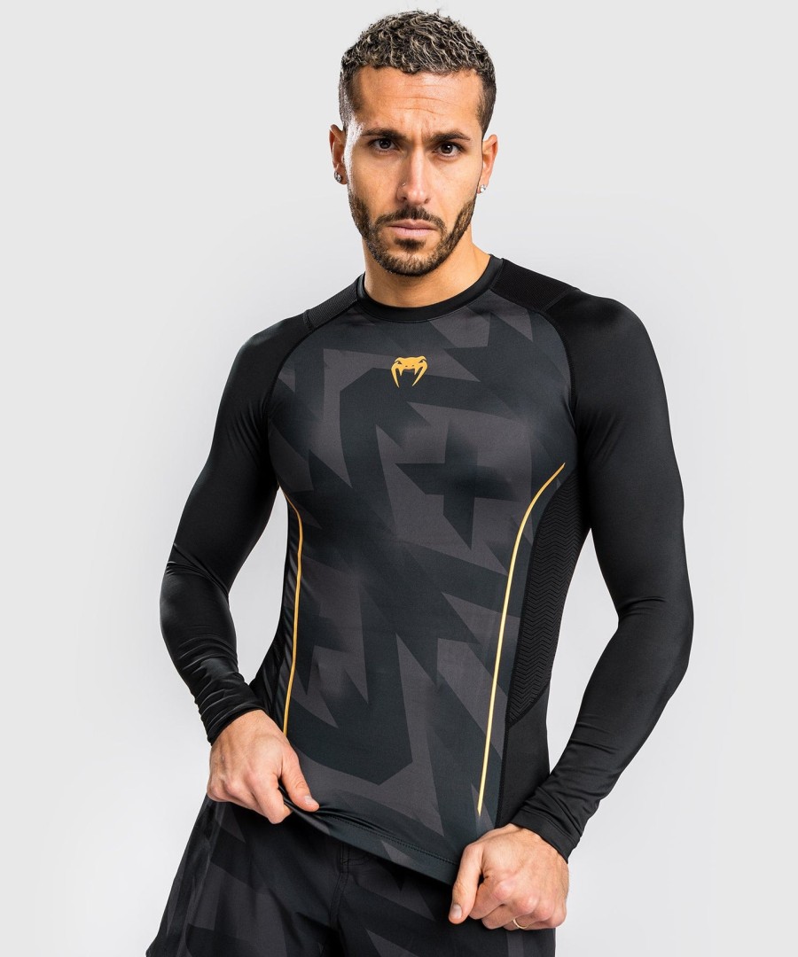 rashguard s dlouhým rukávem venum razor - černo-zlatý