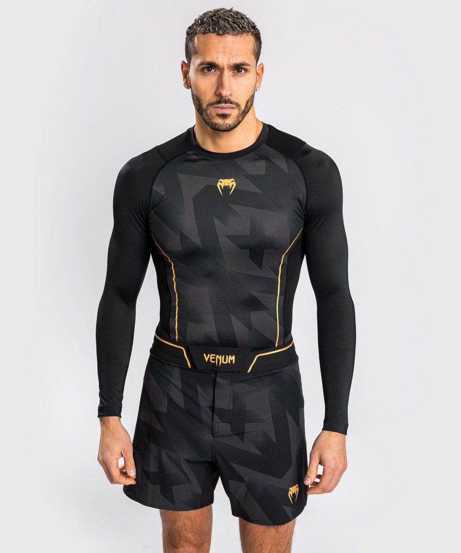 rashguard s dlouhým rukávem venum razor - černo-zlatý