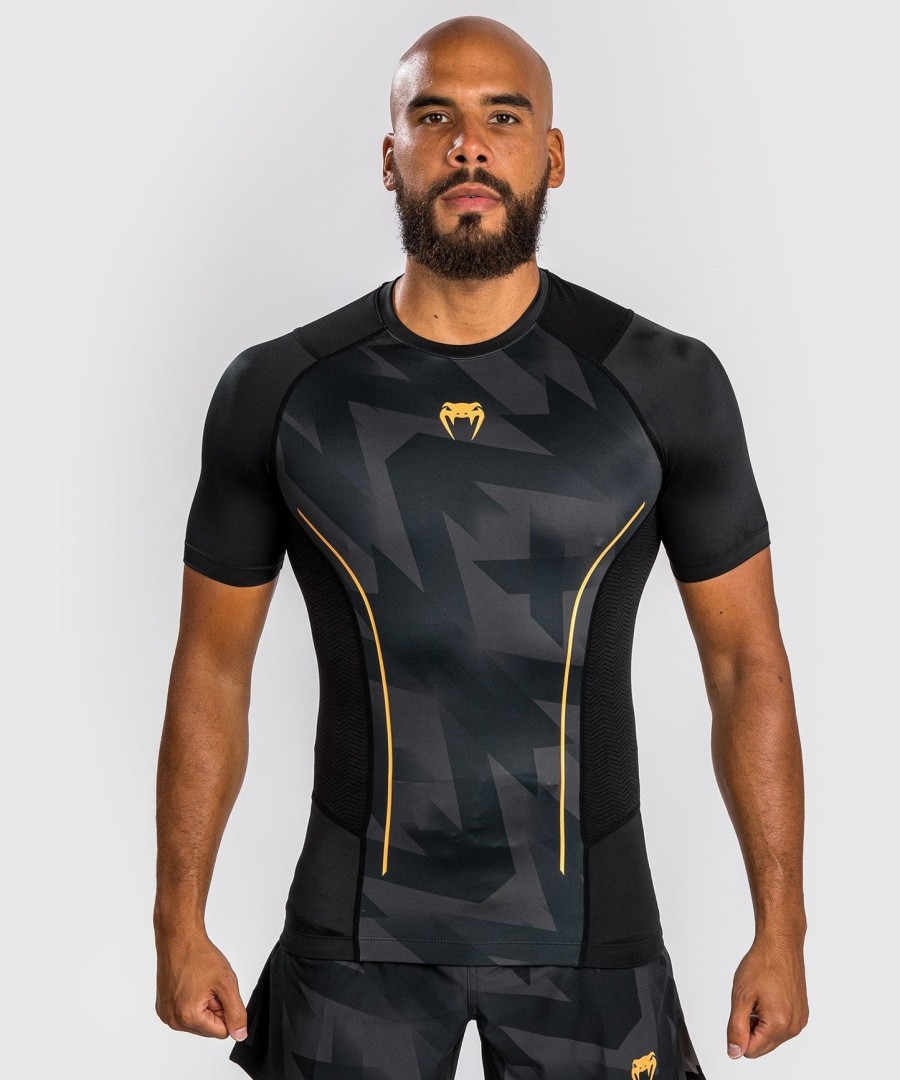 rashguard s krátkým rukávem venum razor - černo-zlatý